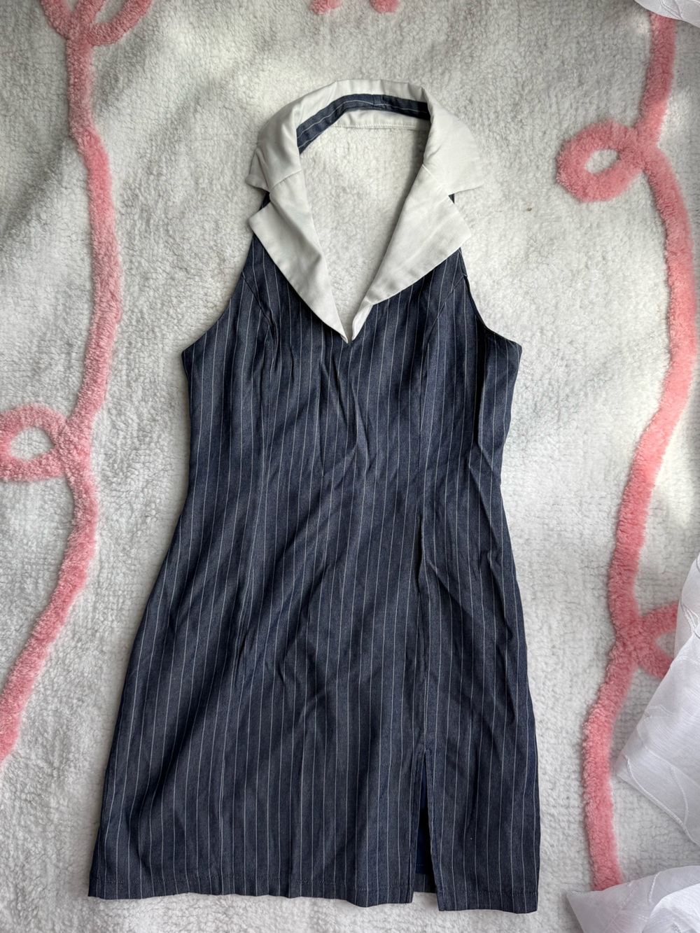 Striped V-Neck Halter Bodycon Dress from Princess Polly
